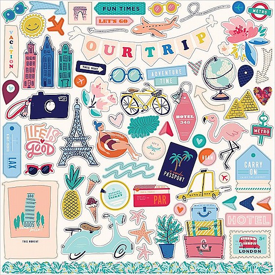 ����� ����� - Lets Travel Elements Cardstock Stickers