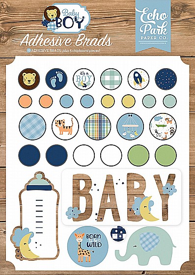 BABY BOY ADHESIVE BRADS