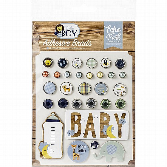 BABY BOY ADHESIVE BRADS