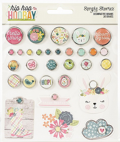 HIP HOP HOORAY DECORATIVE BRADS