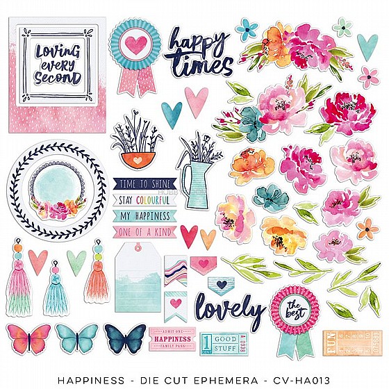 �������� ���� - HAPPINESS � Die Cut Ephemera