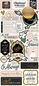 WEDDING DAY 6X13 CHIPBOARD PHRASES - GOLD FOILED WEDDING DAY 6X13 CHIPBOARD PHRASES - GOLD FOILED
