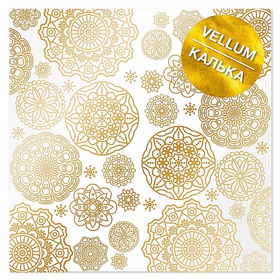 HOOBY ROOM מוצרי נייר מעוצבים Gold foiled vellum sheet Golden