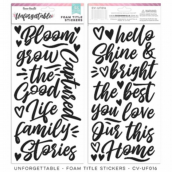 ���� ���� - ������-  UNFORGETTABLE FOAM TITLE STICKERS