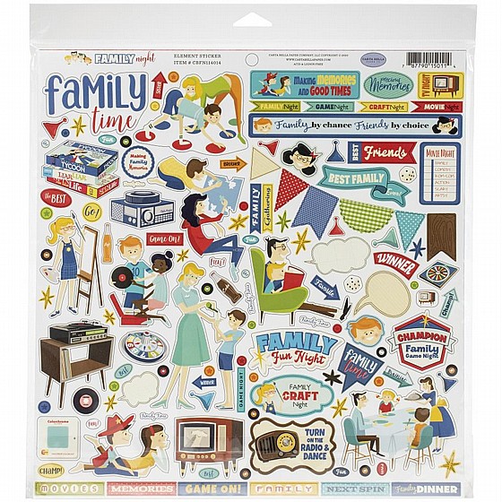 ��� ������ - Carta Bella - Cardstock Element Sticker 12x12 - Family Night