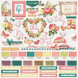 Simple Vintage Garden District Collection - 12 x 12 Cardstock Stickers - Combo