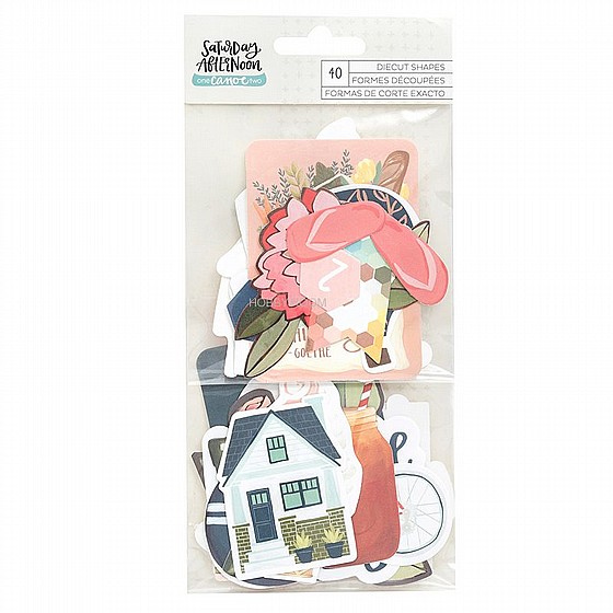 ��� ���� ������� - Saturday Afternoon Collection - 40 Piece Ephemera with Foil Accents