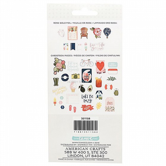 ��� ���� ������� - Saturday Afternoon Collection - 40 Piece Ephemera with Foil Accents