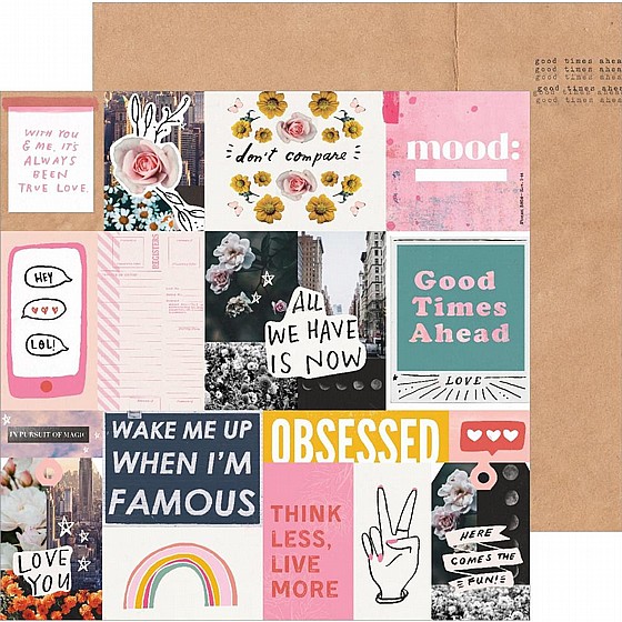  Crate Paper - American Crafts - 12"x12" Double-Sided Cardstock - All Heart - Collage