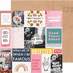 Crate Paper - American Crafts - 12"x12" Double-Sided Cardstock - All Heart - Collage Crate Paper - American Crafts - 12"x12" Double-Sided Cardstock - All Heart - Collage