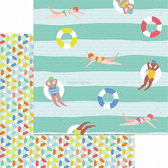  My Mind�s Eye  - TUTTI FRUTTI "SWIM TIME" 12X12 PAPER