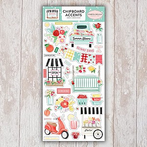 SUMMER MARKET 6X13 CHIPBOARD ACCENTS SUMMER MARKET 6X13 CHIPBOARD ACCENTS