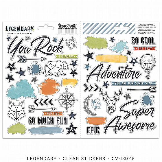 LEGENDARY Clear Stickers