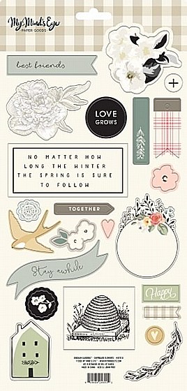 GINGHAM GARDENS CHIPBOARD EMBELLISHMENTS