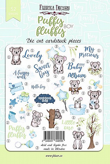 Puffy Fluffy Boy 52 Die Cut Set