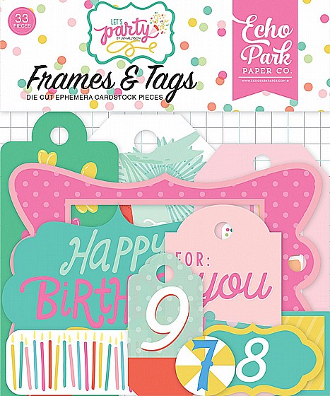 LETS PARTY FRAMES & TAGS EPHEMERA