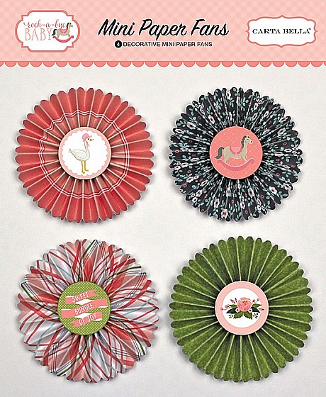 ROCK-A-BYE BABY GIRL MINI PAPER FANS