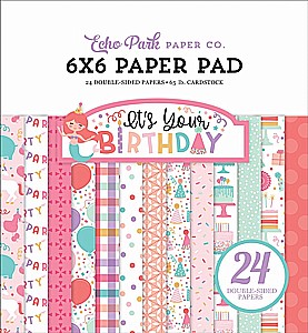 מארז דפי קארדסטוק IT'S YOUR BIRTHDAY GIRL 6X6 PAPER PAD מארז דפי קארדסטוק IT'S YOUR BIRTHDAY GIRL 6X6 PAPER PAD