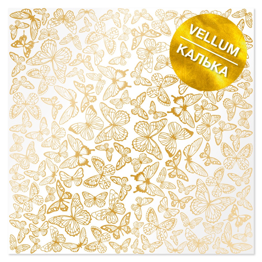 HOOBY ROOM מוצרי נייר מעוצבים GOLD FOILED VELLUM SHEET GOLDEN