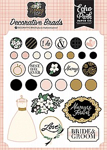 WEDDING DAY DECORATIVE BRADS