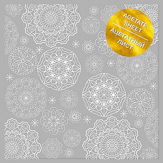 Acetate gold foiled sheet White Napkins 12"x12"