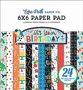 מארז דפי קארדסטוק IT'S YOUR BIRTHDAY BOY 6X6 PAPER PAD מארז דפי קארדסטוק IT'S YOUR BIRTHDAY BOY 6X6 PAPER PAD