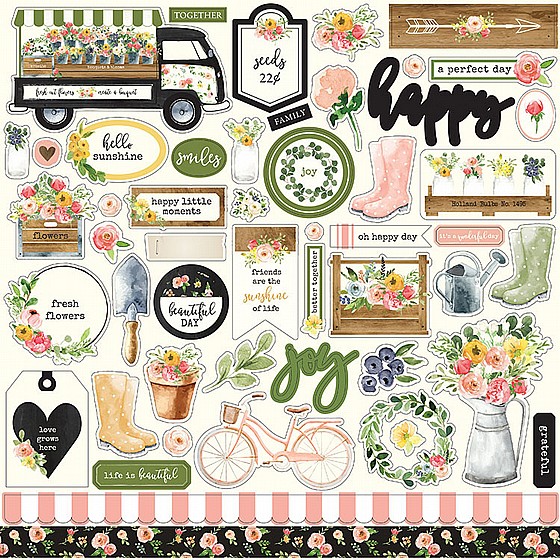  ��� ����� - Spring Market Collection - 12 x 12 Cardstock Stickers