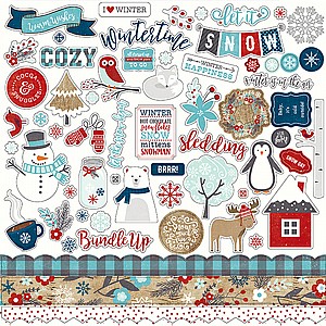 ���� ����� - A Perfect Winter Collection - 12 x 12 Cardstock Stickers - Elements