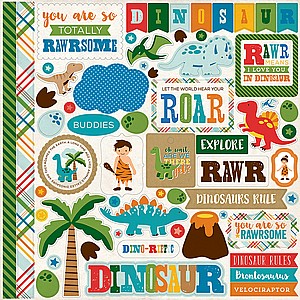 החבר הדינוזאור דינו - Dino Friends Collection - 12 x 12 Cardstock Stickers - Elements החבר הדינוזאור דינו - Dino Friends Collection - 12 x 12 Cardstock Stickers - Elements