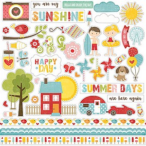 שמח בקיץ - Echo Park - Happy Summer Collection - 12 x 12 Cardstock Stickers - Elements שמח בקיץ - Echo Park - Happy Summer Collection - 12 x 12 Cardstock Stickers - Elements