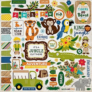 בואו לספארי - Jungle Safari Collection - 12 x 12 Cardstock Stickers - Elements בואו לספארי - Jungle Safari Collection - 12 x 12 Cardstock Stickers - Elements