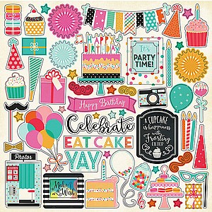 היום יום הולדת - Echo Park - Party Time Collection - 12 x 12 Cardstock Stickers - Elements היום יום הולדת - Echo Park - Party Time Collection - 12 x 12 Cardstock Stickers - Elements
