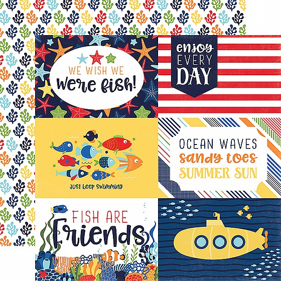 ����� ����� - Under the Sea Collection - 12 x 12 Double Sided Paper - 4 x 6 Journaling Cards