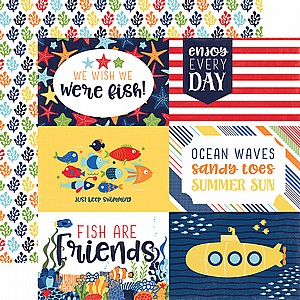 ����� ����� - Under the Sea Collection - 12 x 12 Double Sided Paper - 4 x 6 Journaling Cards