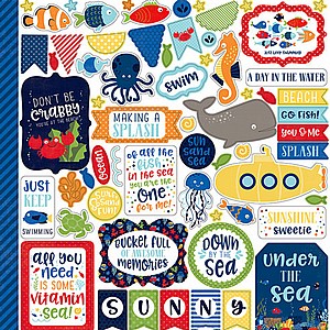 צוללת צהובה - Under the Sea Collection - 12 x 12 Cardstock Stickers - Elements צוללת צהובה - Under the Sea Collection - 12 x 12 Cardstock Stickers - Elements