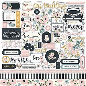 רק התחתנו - Echo Park - Just Married Collection - 12 x 12 Cardstock Stickers רק התחתנו - Echo Park - Just Married Collection - 12 x 12 Cardstock Stickers