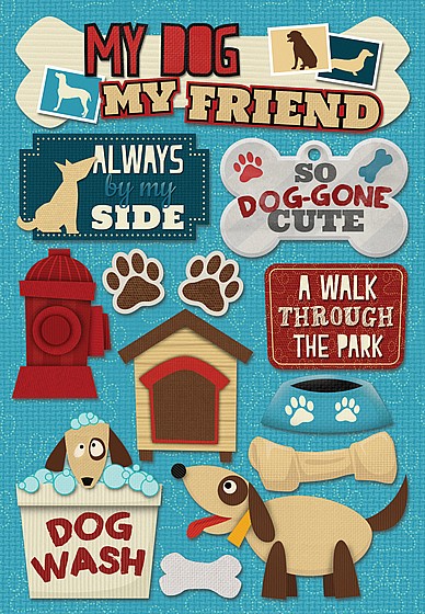 ���� ���, ���� ��� - Cardstock Stickers - My Dog My Friend