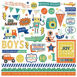בנים בשטח - Boys Rule Collection - 12 x 12 Cardstock Stickers בנים בשטח - Boys Rule Collection - 12 x 12 Cardstock Stickers