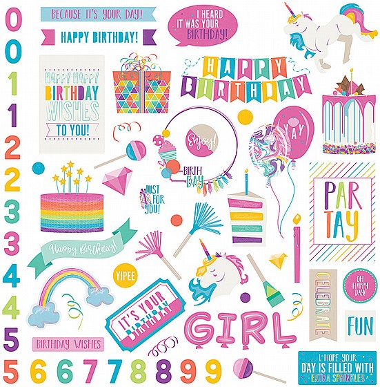 ��� �� ������ - Cake Collection - Rainbow Sprinkles - 12 x 12 Cardstock Stickers