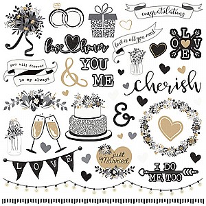 בואו נתחתן - We Do Collection - 12 x 12 Cardstock Stickers - Elements בואו נתחתן - We Do Collection - 12 x 12 Cardstock Stickers - Elements