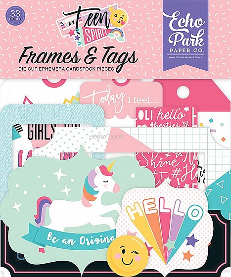 Echo Park Teen Spirit Girl Frames & Tags Ephemera Die Cut Cardstock Pieces SG184025