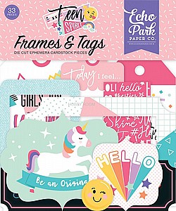 Echo Park Teen Spirit Girl Frames & Tags Ephemera Die Cut Cardstock Pieces SG184025